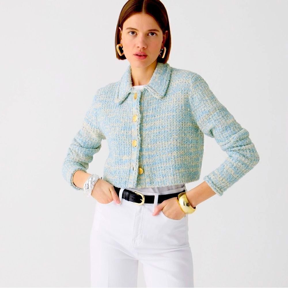 J Crew Textured Cropped Lady Jacket in Space Dyed Yarn NWT